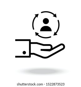 Full customer care service vector icon