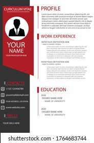 full customized creative and modern curriculum vitae design vector template bio data CV banner personal information