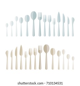 Full cutlery set - vector illustration