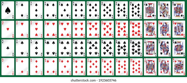 Full deck of cards for playing poker and casino - Shutterstock ID 1923603746