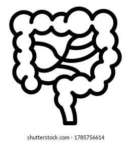 Full digestion intestine icon. Outline full digestion intestine vector icon for web design isolated on white background