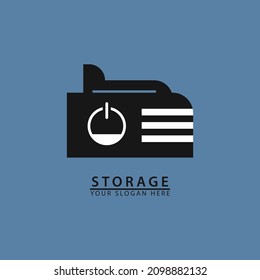 full digital storage alert for computer logo icon. simple flat vector design illustration