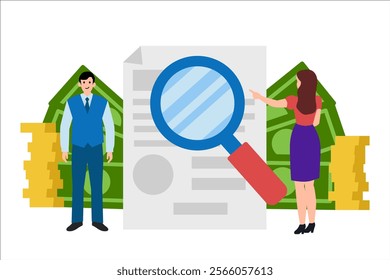 Full disclosure. All information about a person. Vector simple color flat illustration.