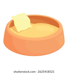 Full dog bowl with bone shaped pillow is waiting for the pet at home