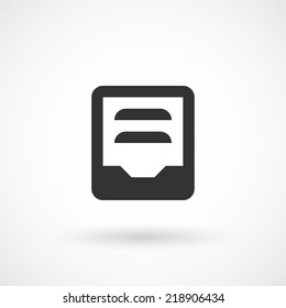 Full drawer box, inbox, trey icon. Modern minimalist mobile app ui flat simple icon. 