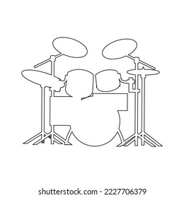 Full Drums set outline vector art