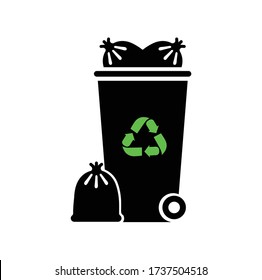 full dustbin icon vector illustration