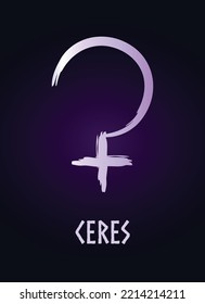 Full editable astrology symbol of Ceres.