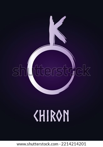 Full editable astrology symbol of Chiron