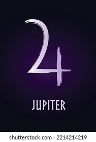 Full editable astrology symbol of Jupiter.