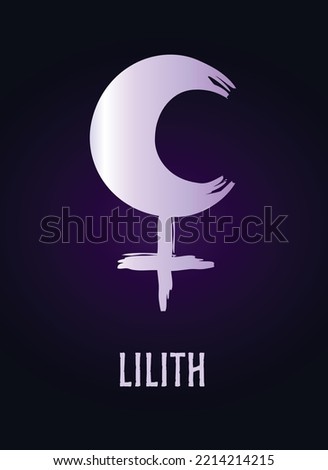 Full editable astrology symbol of Lilith.