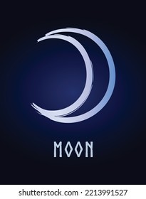 Full editable astrology symbol of Moon.