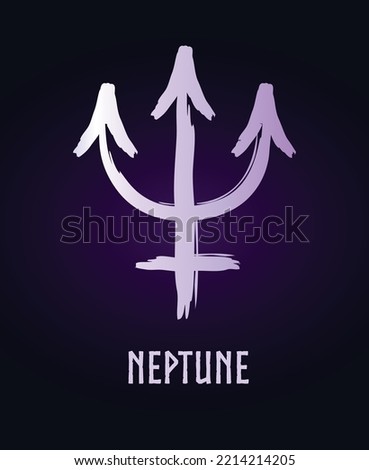 Full editable astrology symbol of Neptune.