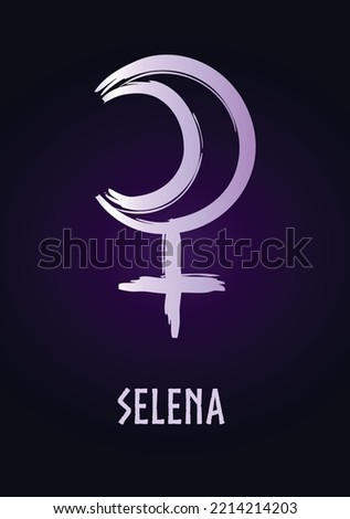 Full editable astrology symbol of Selena.