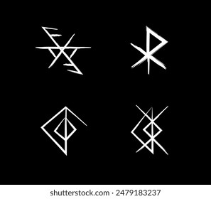 Full editable collection of norse symbols for love. 