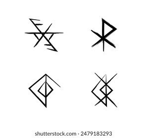 Full editable collection of norse symbols for love. 