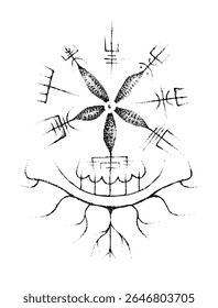 Ilustração completa editável de vegvisir como estrela-do-mar.