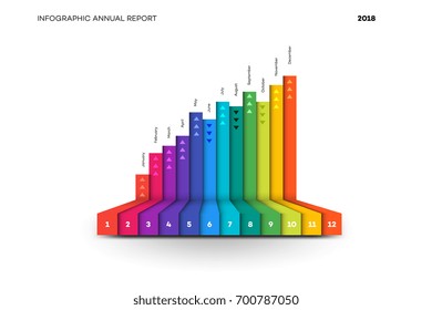 Full Editable Infographic Chart. Vector Template And Mockup For Your Business Brochure Or Presentation Design.