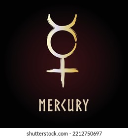 Full editable symbol of greek god called Mercury.