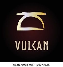 Full editable symbol of greek god called Vulcan. 