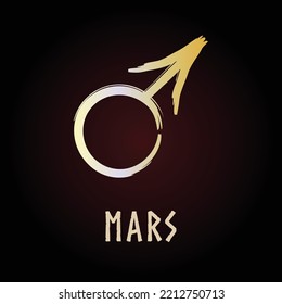 Full editable symbol of greek god called Mars.