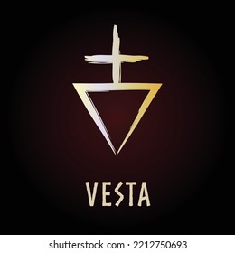 Full editable symbol of greek goddess called Vesta.