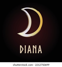 Full editable symbol of greek goddess called Diana.