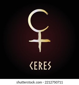 Full Editable Symbol Of Greek Goddess Called Ceres.