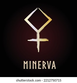 Full editable symbol of greek goddess called Minerva.