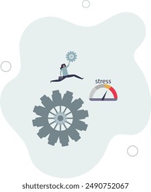 plena eficiencia o máxima productividad, ambición o motivación para crecer en concepto de negocio.diseño plano.ilustración con personas.