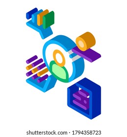 full electronic information about person icon vector. isometric full electronic information about person sign. color isolated symbol illustration