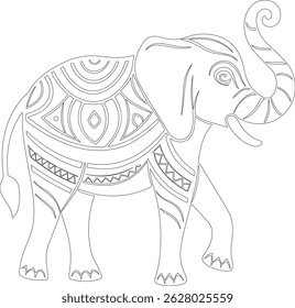 Full elephant mandala with detailed design