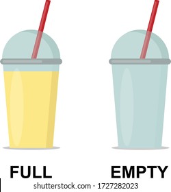 Full Empty Comparison Kids Vector Illustration Stock Vector (Royalty ...
