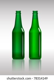 Full And Empty Green Beer Bottles