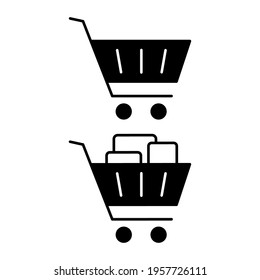 Full and empty shopping cart symbol shop and sale icon, Vector illustration eps.10