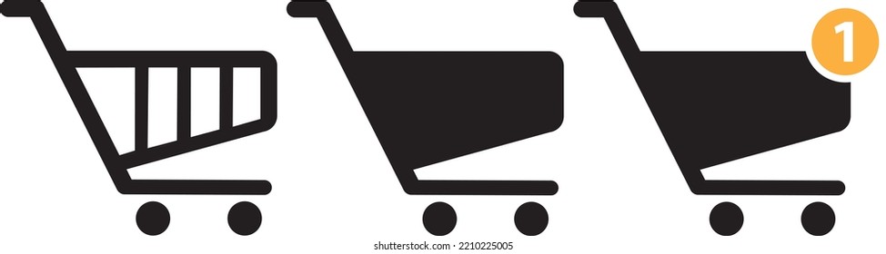 Full and empty shopping cart symbol shop and sale icon
