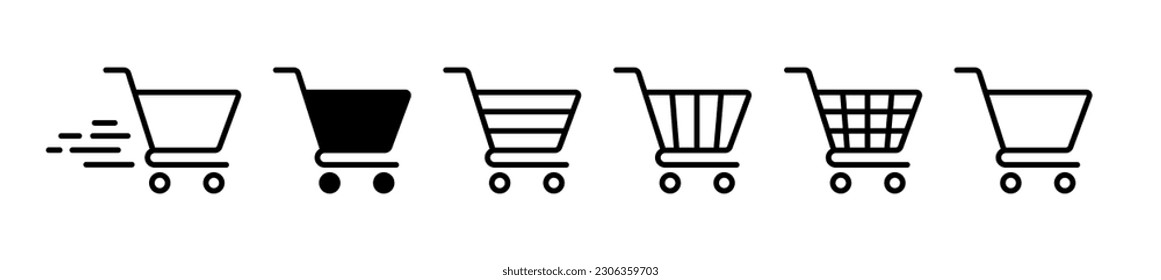 Full and empty shopping cart symbol shop and sale icon. Vector 10 eps.