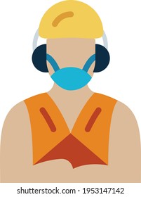 Full encapsulating suit Concept Vector color Icon Design, Personal protective equipment Symbol, Workplace health surveillance Sign, occupational safety and healthcare stock Illustration