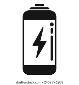 Icono de batería de energía completa Vector simple. Indicador de carga. Nivel de tiempo más