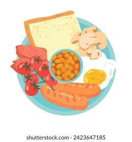 
Full English breakfast is a dish cooked in the traditional way that is eaten at breakfast, although now it is also often served at other meal times.