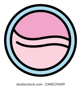 Full eye patch icon outline vector. Face mask. Cream skin color flat