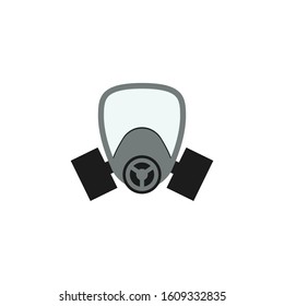 Full Face Gas Mask Icon. Clipart Image Isolated On White Background