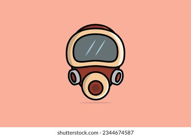 Full Face Gas mask vector illustration. People safety objects icon concept. Full face respirator mask for smoke protection vector design.