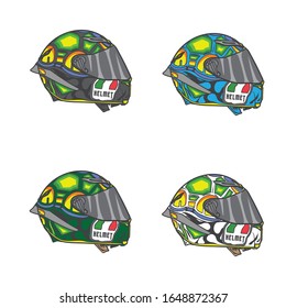 Casco de cara completa con 4 colores