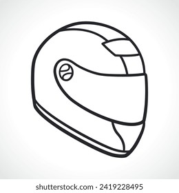 icono de casco de cara completa aislado