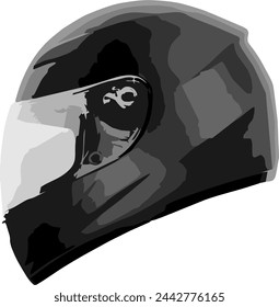 Full face helmet vector art illustration 
