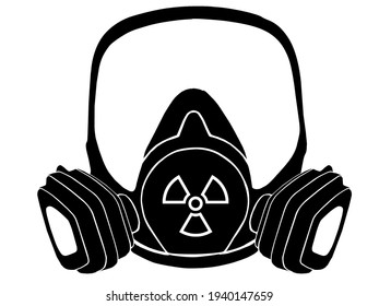 Full face mask with radiation sign