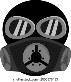 Full face mask vector illustration. multi-purpose respirator. 
