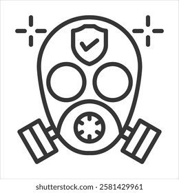 Full Facepiece Respirator Icon Vector Illustration Outline