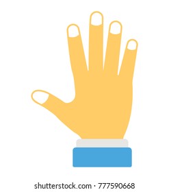 
Full five fingers wide open, mainly used to stop something
